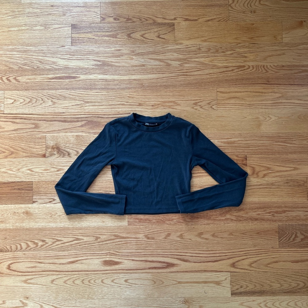 Zara Cropped Grey Long Sleeve